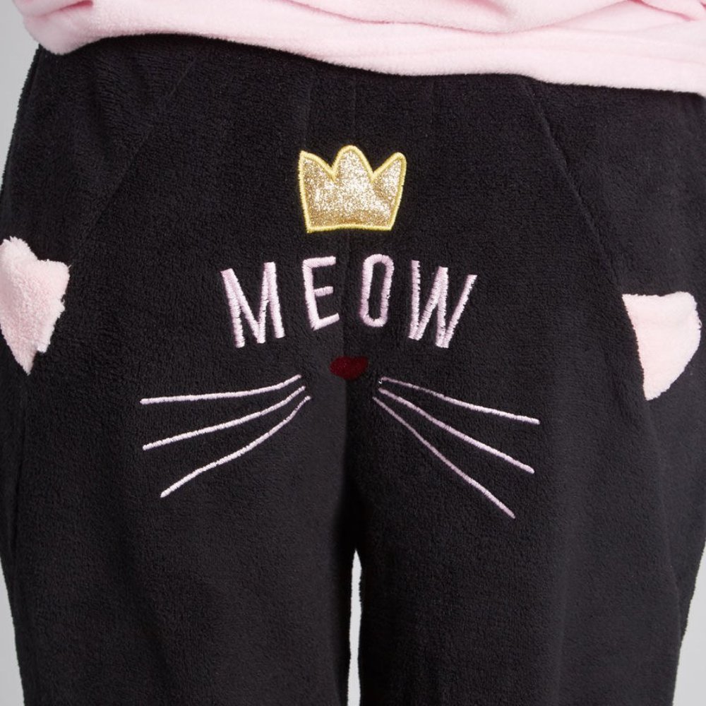 Pj Couture Modcloth Cuddly Cat Napper Pajamas Sz L